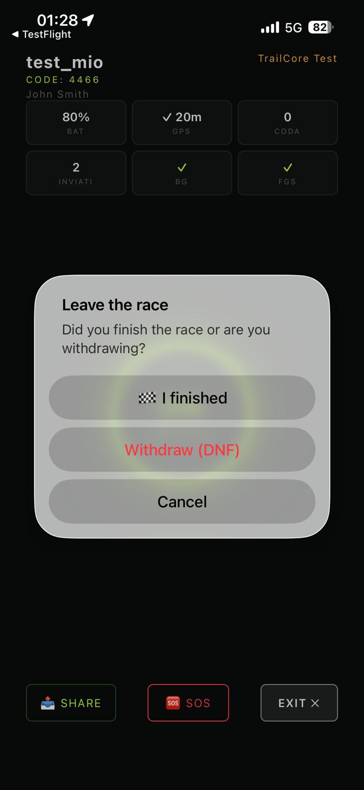 TrackerScreen — exit dialog