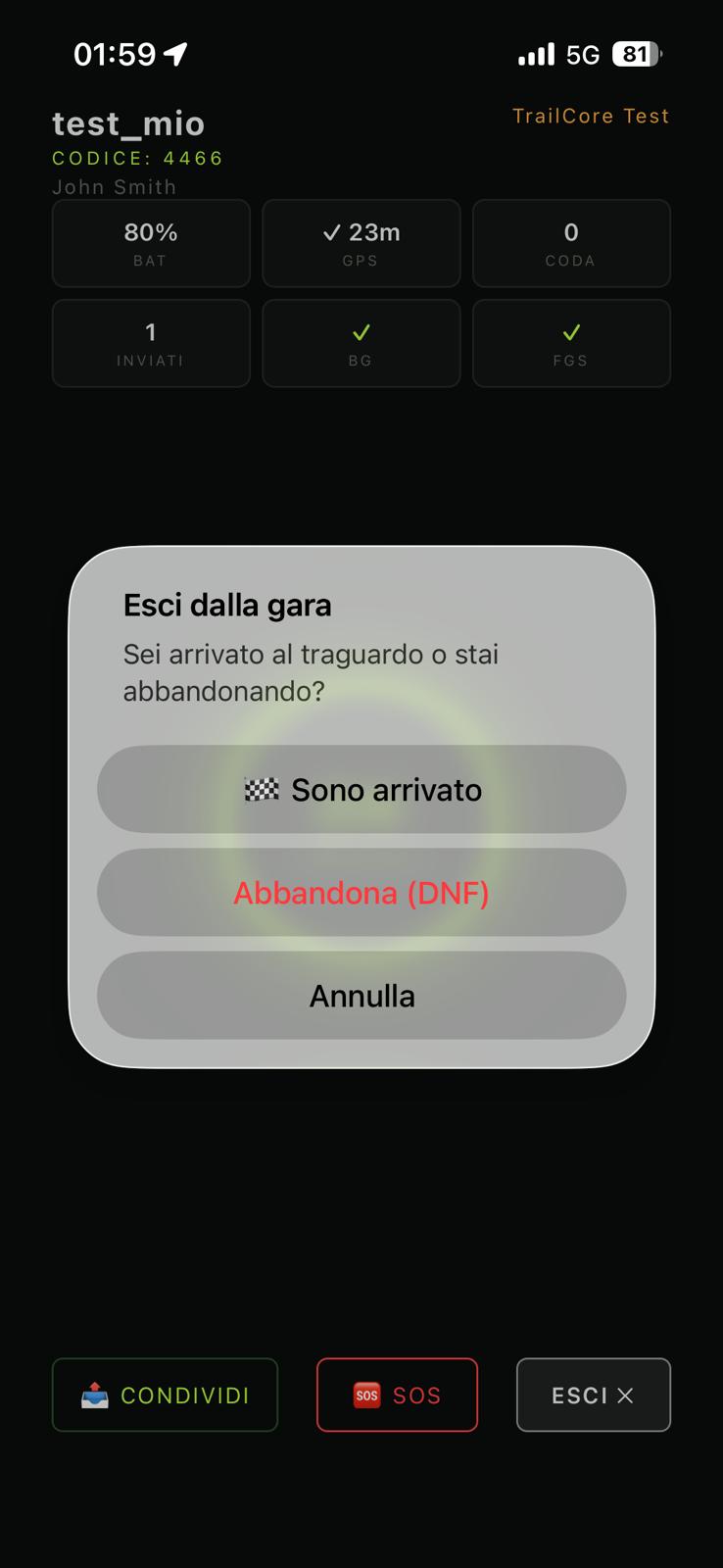 TrackerScreen — exit dialog