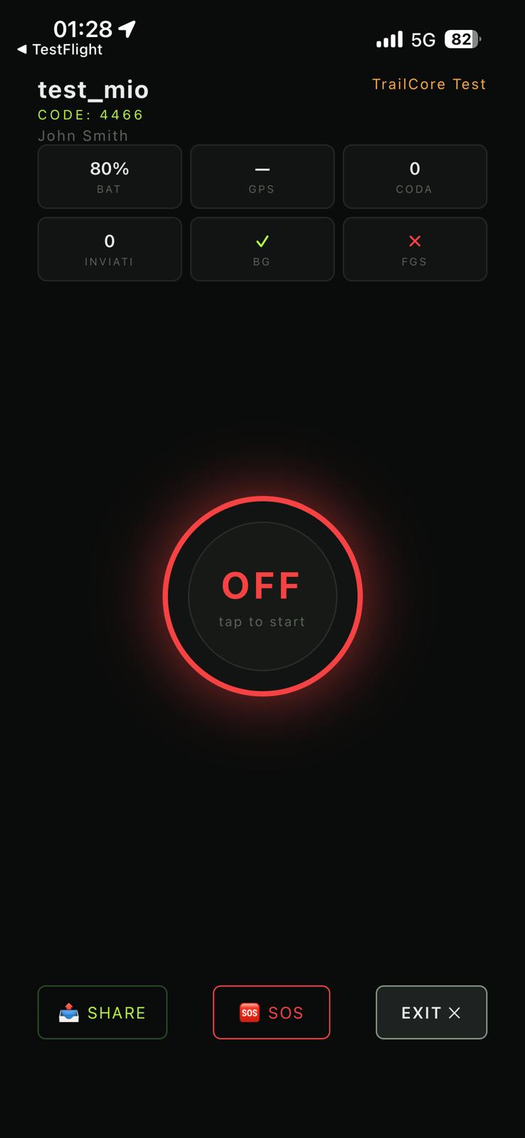 TrackerScreen — tracking stopped
