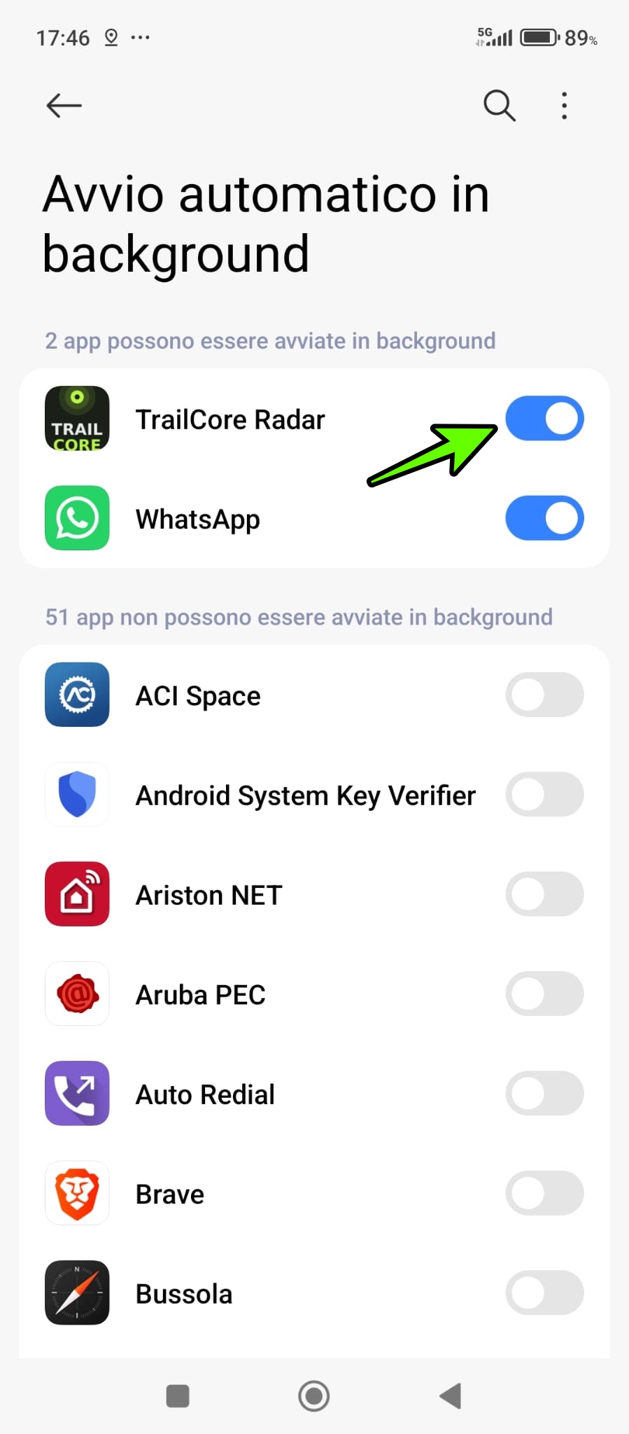 Avvio automatico ON